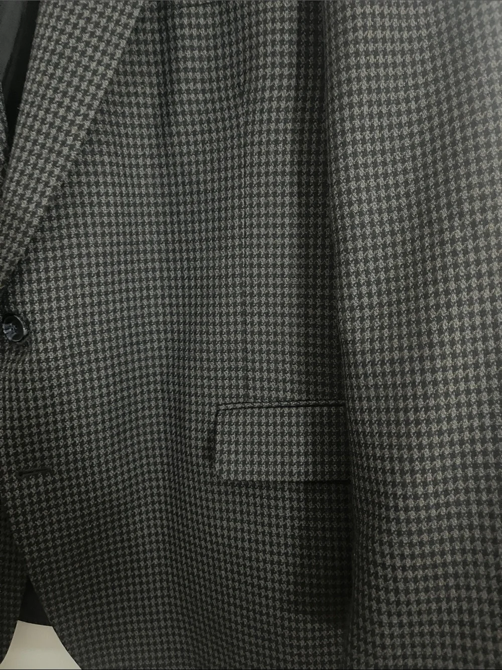 Men's Grey Houndstooth Sport Coat Blazer - Classic Single-Breasted Jacket